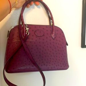 Hermes Bolide 27 purple color ostrich